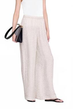 NEW ANINE BING roslyn pant in white leopard